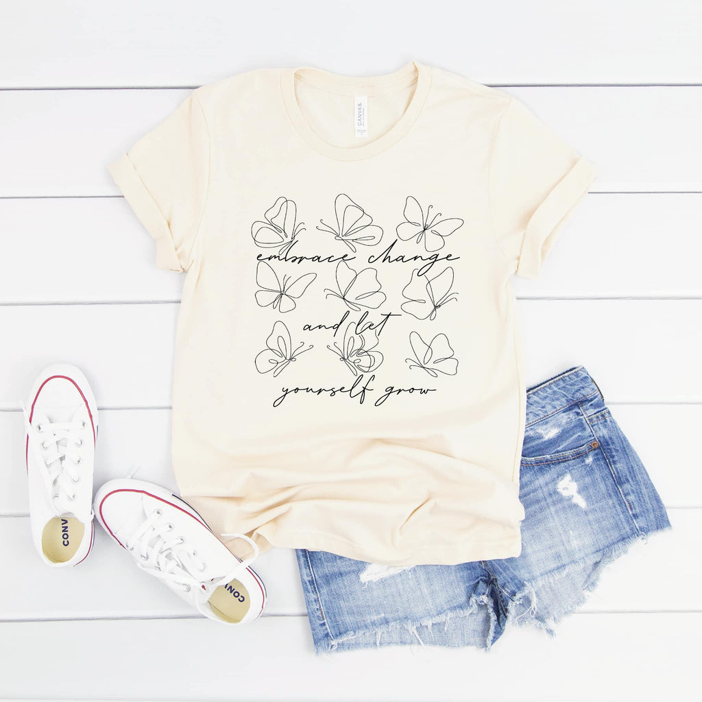 Embrace Change Butterflies Graphic Tee