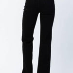 Judy Blue High Waist 90'S Black Slit Hem Straight Leg Jeans