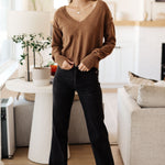 Back to Life V-Neck Sweater in Mocha