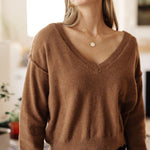 Back to Life V-Neck Sweater in Mocha