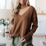 Back to Life V-Neck Sweater in Mocha