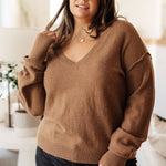 Back to Life V-Neck Sweater in Mocha