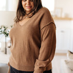 Back to Life V-Neck Sweater in Mocha