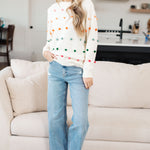 Candy Buttons Pom Detail Sweater