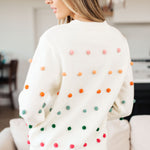 Candy Buttons Pom Detail Sweater