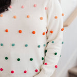 Candy Buttons Pom Detail Sweater