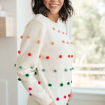 Candy Buttons Pom Detail Sweater