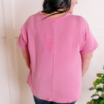 3.15 Ribbed Knit Pocket Top In Sweet Pink