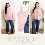 2.5 Sleeveless Top In Rose Quartz With Lace Back Detail