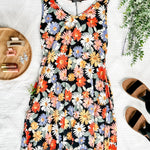 2.28 Sleeveless Casual Dress With Pockets In Colorful Daisies