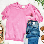 3.15 Ribbed Knit Pocket Top In Sweet Pink