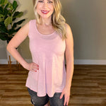 2.5 Sleeveless Top In Rose Quartz With Lace Back Detail