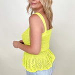 Davi & Dani Knit Peplum Tank Top