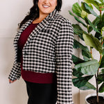 11.5 Classic Cropped Knit Blazer In Houndstooth