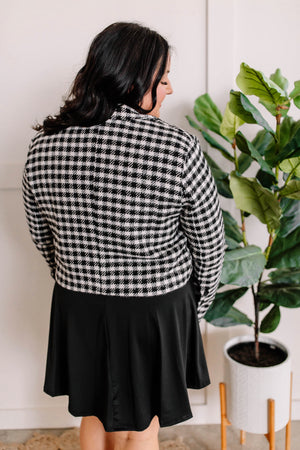 11.5 Classic Cropped Knit Blazer In Houndstooth