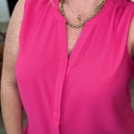 Love Me Now Sleeveless Blouse in Hot Pink