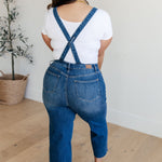 Priscilla High Rise Crop Wide Leg Denim Overalls