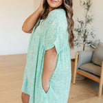 Rodeo Lights Dolman Sleeve Dress in Mint Floral