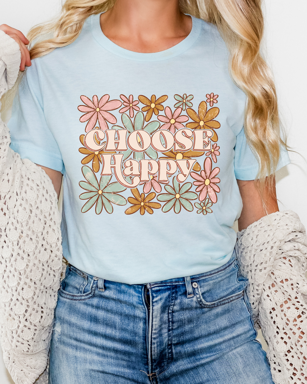 CHOOSE HAPPY TEE(BELLA CANVAS)