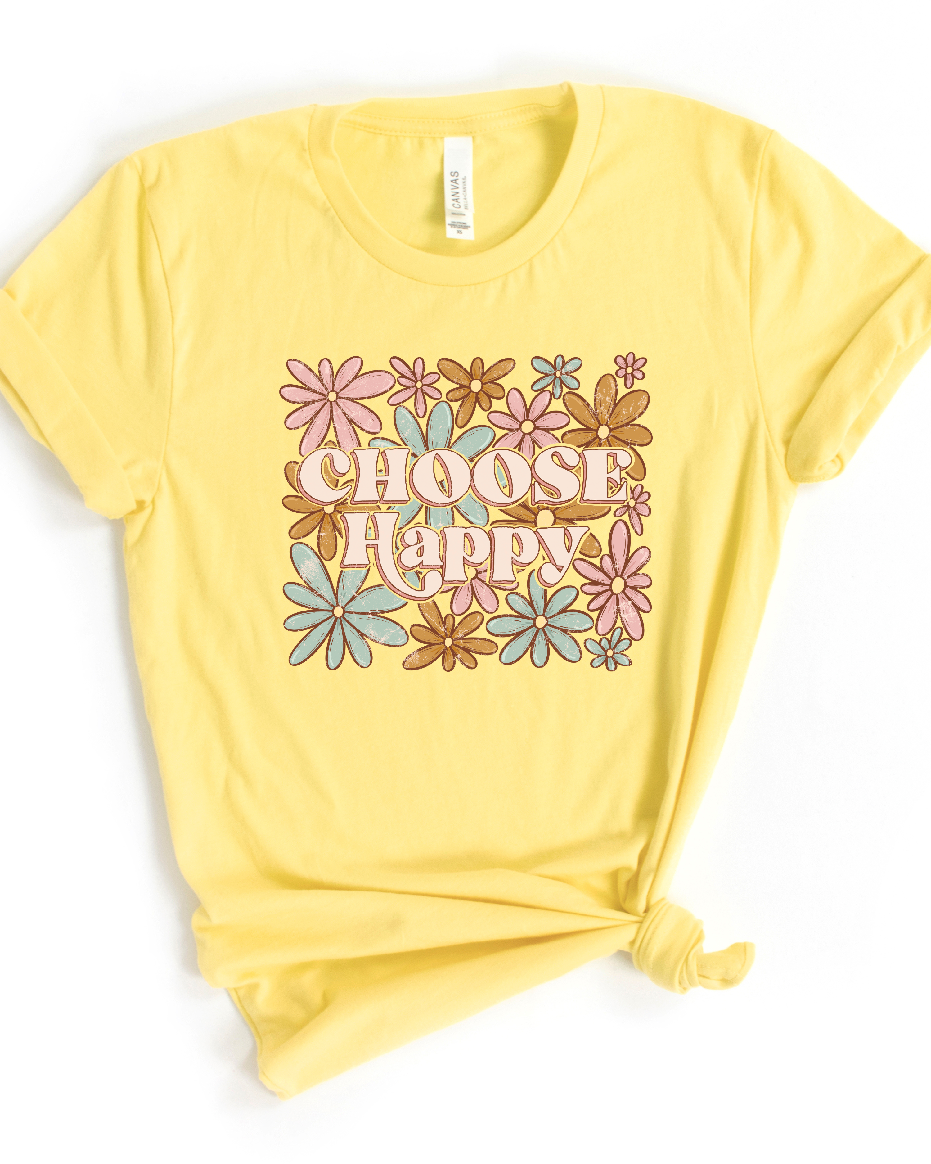 CHOOSE HAPPY TEE(BELLA CANVAS)