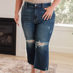 Whitney High Rise Distressed Wide Leg Crop Jeans