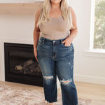 Whitney High Rise Distressed Wide Leg Crop Jeans