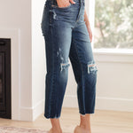 Whitney High Rise Distressed Wide Leg Crop Jeans