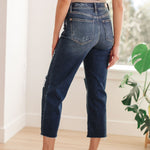 Whitney High Rise Distressed Wide Leg Crop Jeans