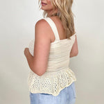 Davi & Dani Knit Peplum Tank Top