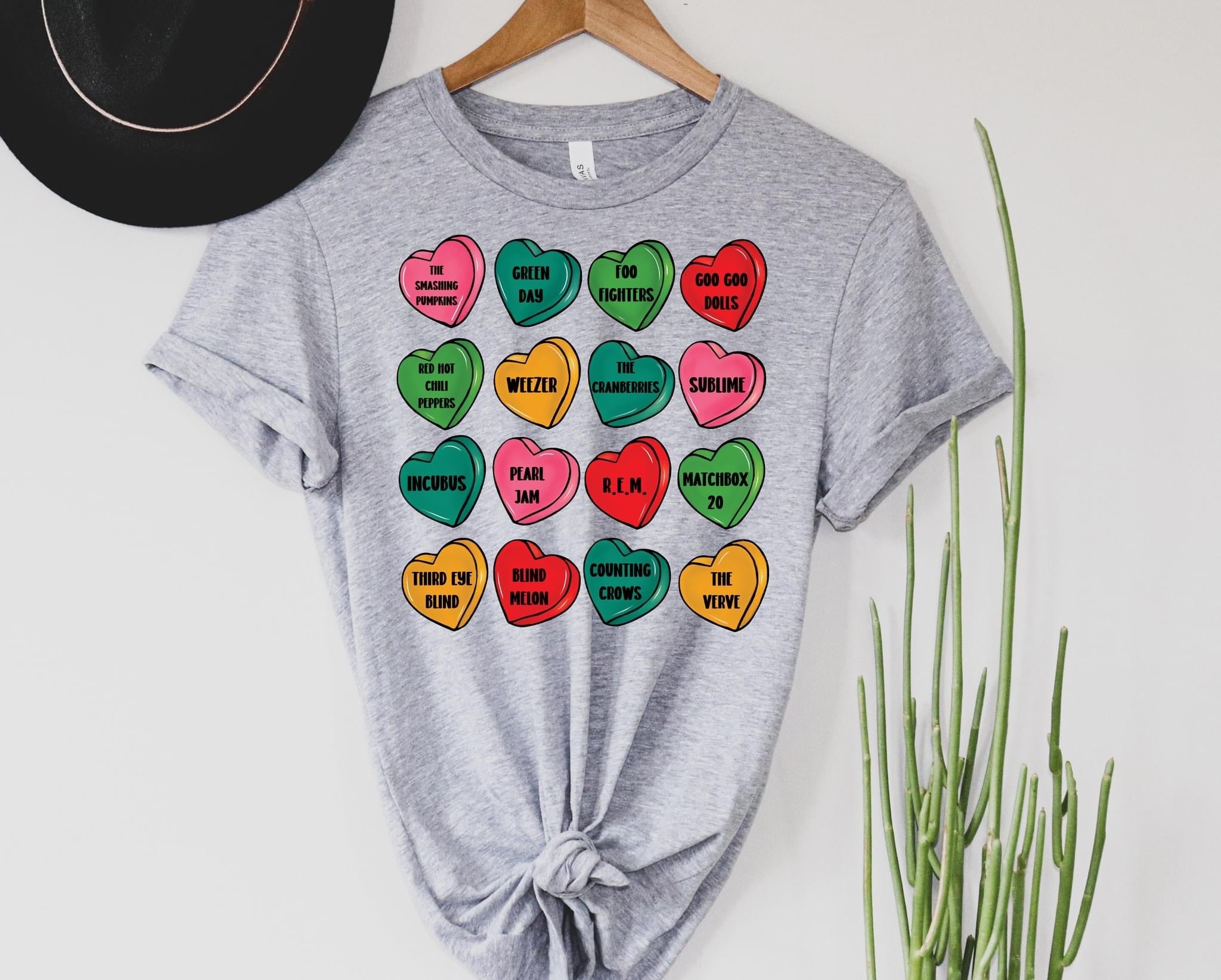 90’s Rock Conversation Hearts tee