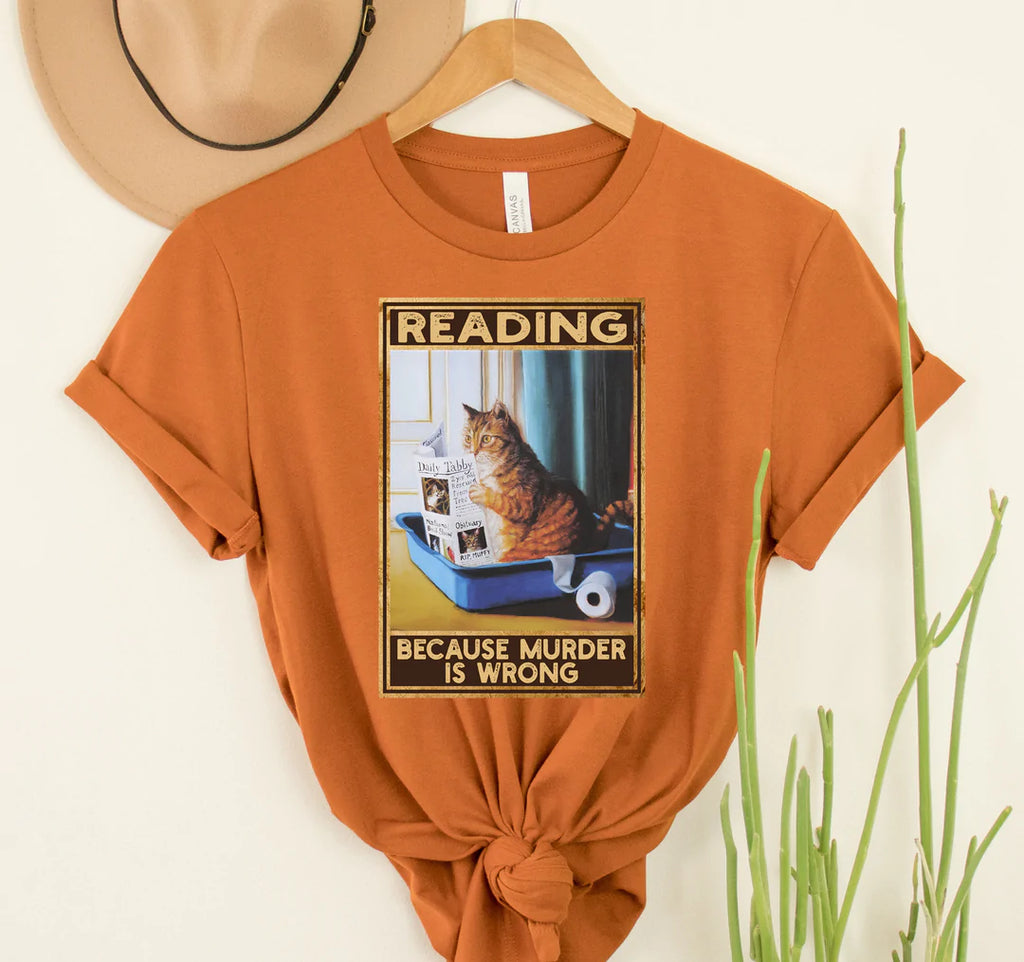 Reading Cat Tee