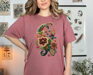 Needlepoint Flowers Tee