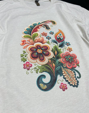 Needlepoint Flowers Tee